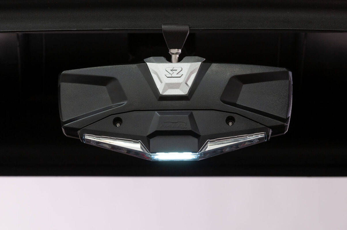 Halo-RA LED Rearview Mirror with Cast Aluminum Bezel – 1.75″ Round Tube ...